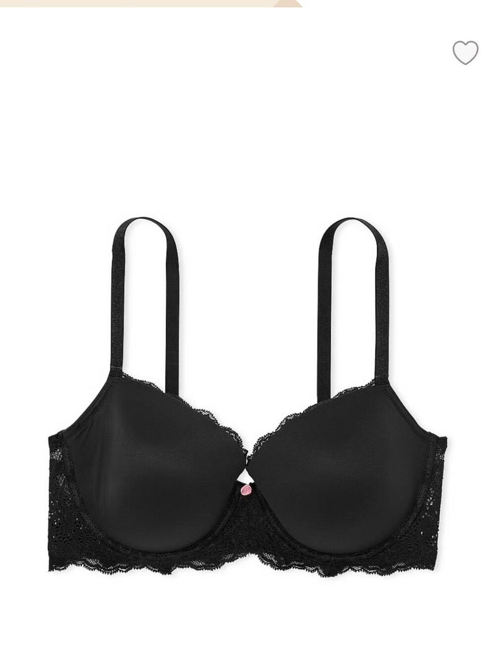 Victoria's Secret Black Lace T-Shirt Bra with Underwire